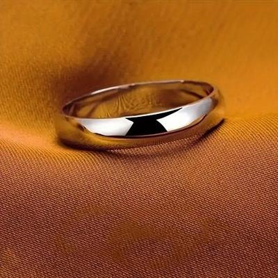 The Cart Load Polished Plain Tungsten Carbide Silver Wedding Band Ring For Men And Women 4mm size 6