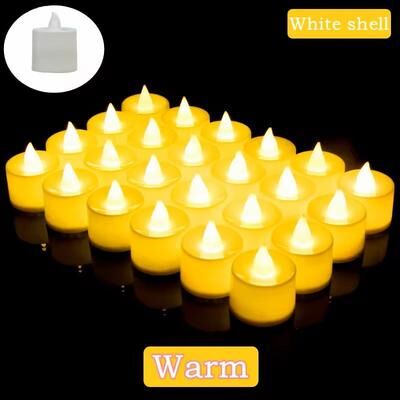 Uplift Essentials Battery Powered LED Tealight Candles For Wedding And Holiday Decoration 50 pack candle Light
