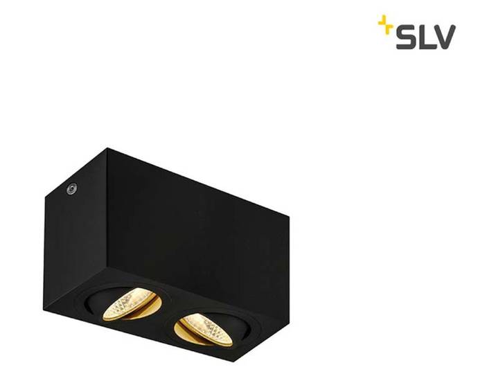 Triledo Double plafonnier apparent 2 flammes noir LED