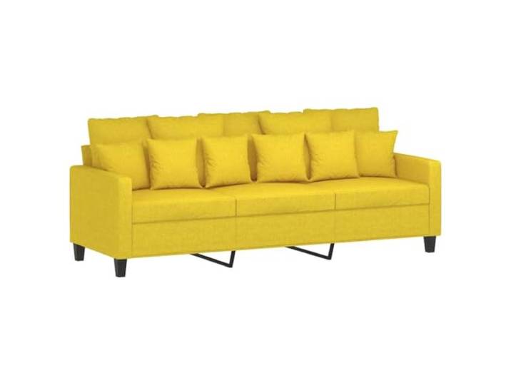 Makastle 3 Sitzer Sofa Couch Hellgelb 180 cm Stoff