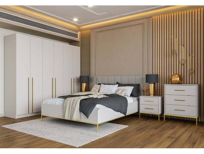 Schlafzimmer Komplett – Set ROSA II (5-teilig) Kaschmir Kaschmir