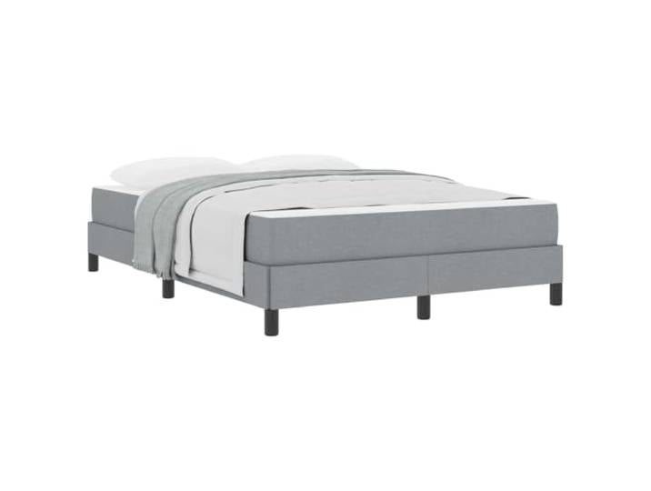 PUGYNBK Boxspringbett, Hellgrau, 140 x 200 cm Boxspringbett, atmungsaktive Polsterung, Holzrahmen und Metall, modernes Design