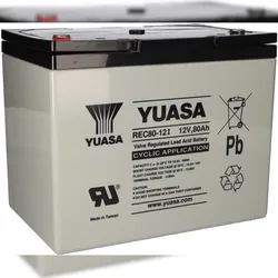 Yuasa REC80-12I zyklenfester AGM-Bleiakku 12V 80Ah – M6-Innengewinde