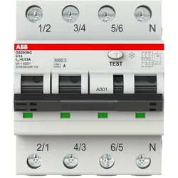 ABB DS203NCC13A30 FI/LS-Schalter 6kA 3P+N Typ A, C 13, 30mA 6kA IEC/EN 61009, 10kA IEC/EN 60947-2 2CSR256140R1134