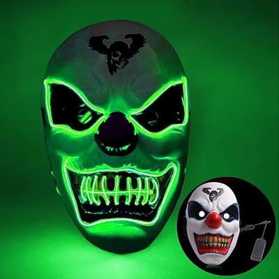Halloween LED leuchtende Maske neue Party Rave Neon Maske Dekor Horror Clown leuchten Maske Maske Maskerade Club Cosplay Kostüm Requisiten