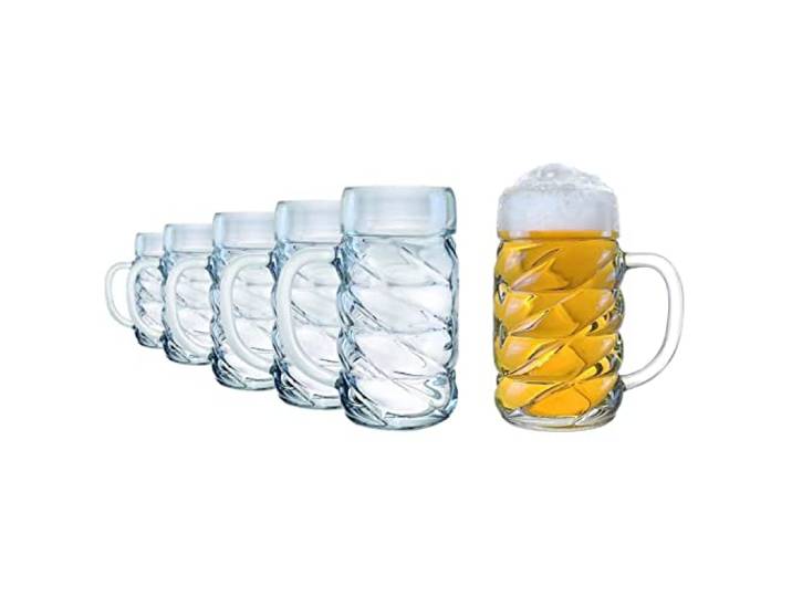 Stölzle Oberglas Lausitz Bierkrug aus der Kaiser Kollektion, Fassungsvermögen: 500 ml, 6er Set, spülmaschinentauglich, Maße: Höhe: 13,4 cm, Außendurchmesser: 9,5 cm, 5210052 DIAMOND Klar