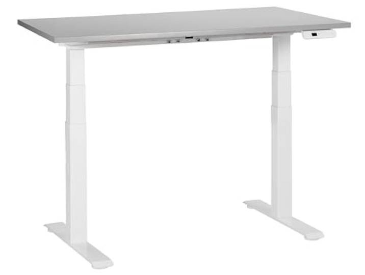 Elektrisch höhenverstellbarer Schreibtisch USB grau/weiß 120x72 cm DESTINES