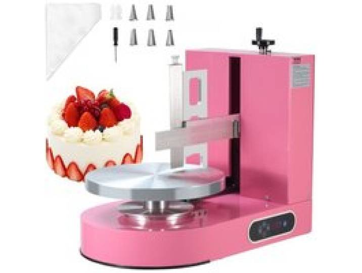 VEVOR einstellbare Tortencremestreichmaschine elektrische Tortendekorationsmaschine zum Verteilen von Kuchencreme, zum Bestreichen und Schmieren von Kuchenglasuren, für 15,24-35,56 cm Kuchen Rosa