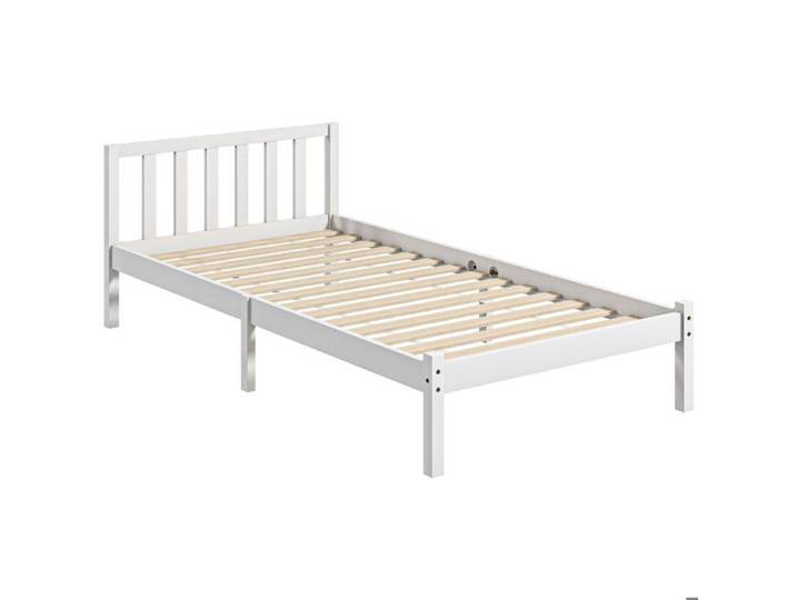 Cadre de lit - HOMCOM - 90x190 cm - lit simple avec tête de lit sommier à lattes solide - pour enfants adultes - bois massif - blanc