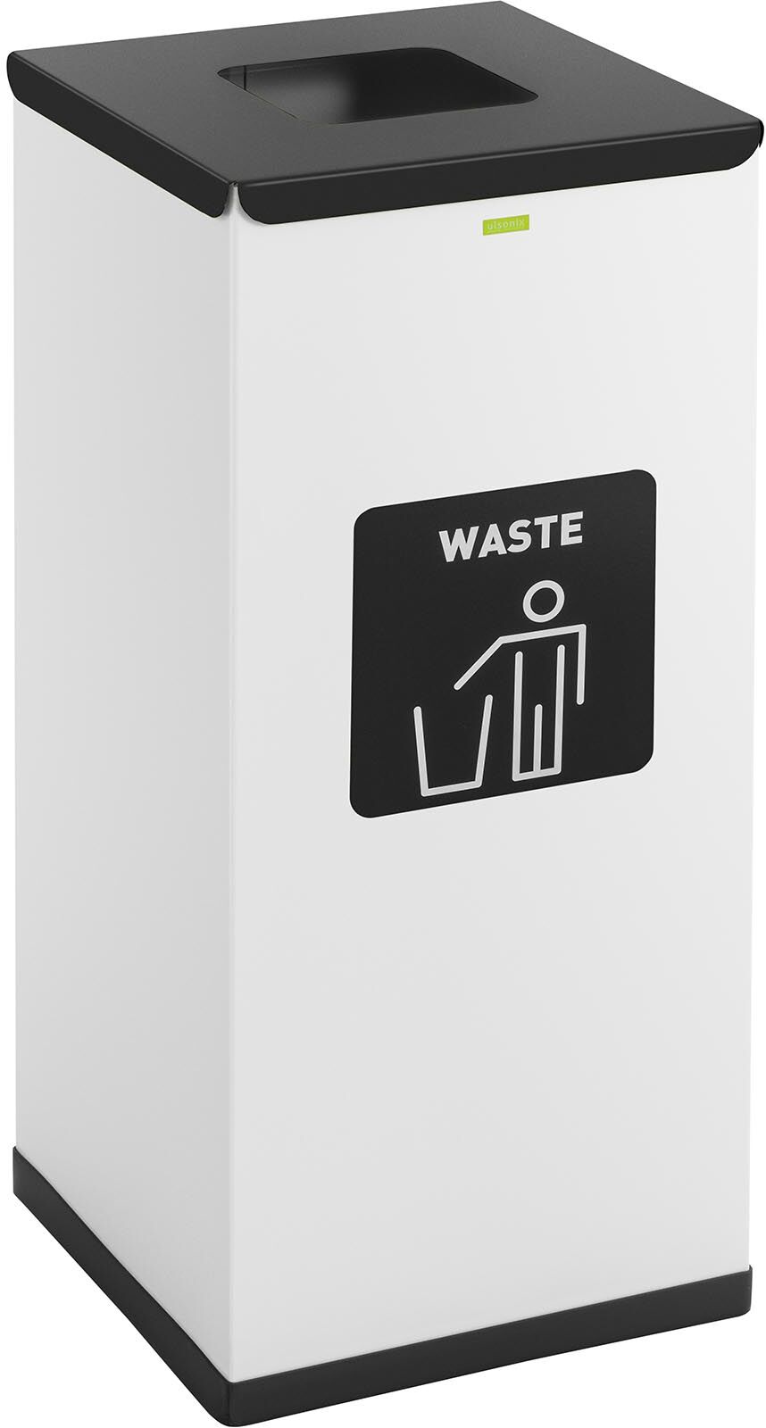 ulsonix Abfalleimer - 60 L - weiß - Restmüll-Label