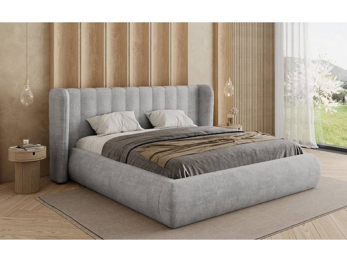 Designer Polsterbett Valentina Samt mit Stauraum - 160x200 - Blau - Luxusbetten24