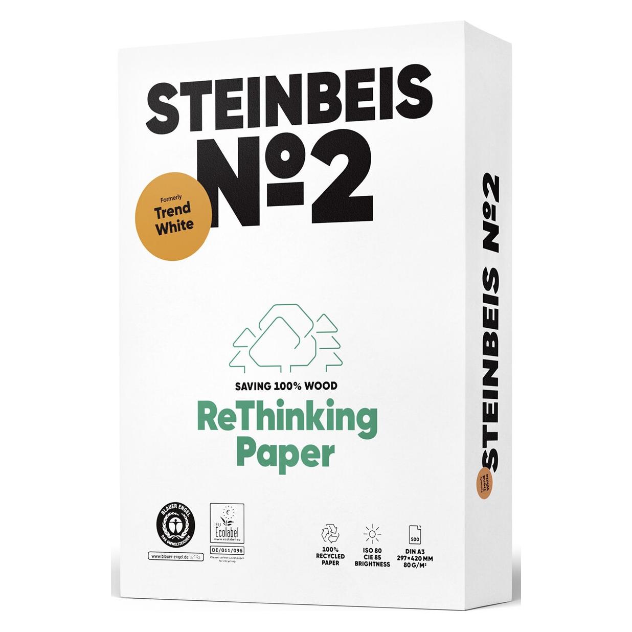 Steinbeis Kopierpapier No.2 Rec. 80g weiss A3 500Bl (A3, 500 Blätter, 80 g/m²) (K1506666080B)