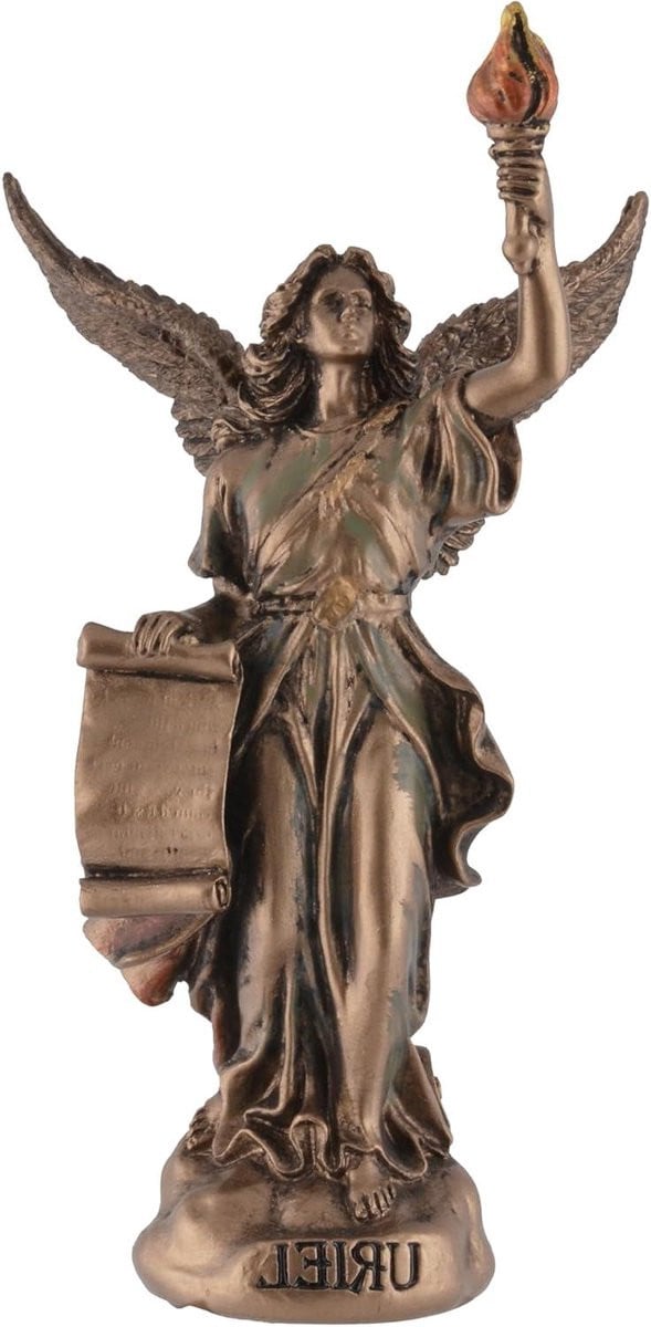 Engel van Wijsheid Miniatuur Uriel Decoratief Figuur Handgeschilderd Brons 40 Gram