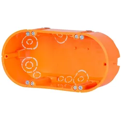 f-tronic 7350041 HW Gerätedose E118, 2-fach, 2x Ø 68mm, t=47mm  - 10 Stück