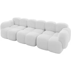 3-SITZER modulares Sofa Miko-S2 300x118x75 cm Weiß Bouclé