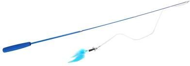 Uplift Treasures Telescopic Feather Cat Teaser Wand Toy blue