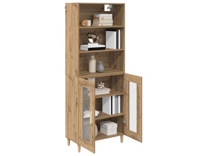 KTHLBRH Sideboard Eiche Handwerk 69,5 x 32,5 x 180 cm Minimalistisches Design für Wohnzimmer oder Esszimmer, rechteckige Form, elegantes Möbelstück