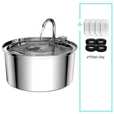 Discount Dollar Deals Smart Stainless Steel Pet Water Fountain For Cats And Dogs USB Automatic Mute Drinking Bowl 2