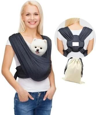 Uplifted Goods Adjustable Front Facing Dog And Cat Carrier Sling Bag black
