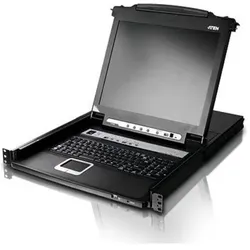 Aten CL5708M ES KVM-Switch 8-Port 17"-LCD Single Rail (PS/2-USB VGA) ES-Layout, KVM Switch, Schwarz
