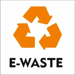 CombiCraft Abfallschild 'E-Waste' mit Recyclingsymbol - 10 x 10 cm