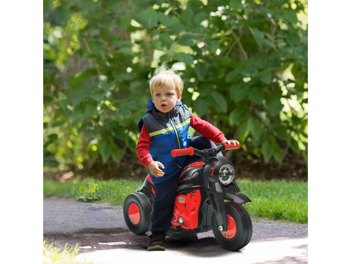 AIYAPLAY Moto Électrique Enfants 3 Roues 6V Rouge Effets Lumineux