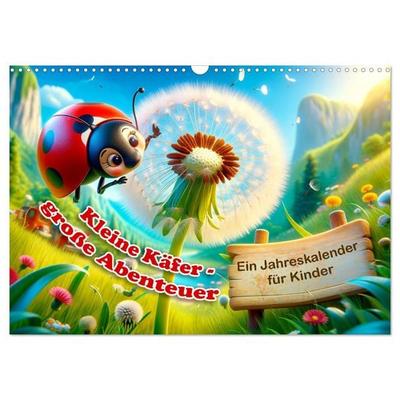 Kleine Käfer, große Abenteuer: Ein Jahreskalender für Kinder (Wandkalender 2026 DIN A3 quer), CALVENDO Monatskalender