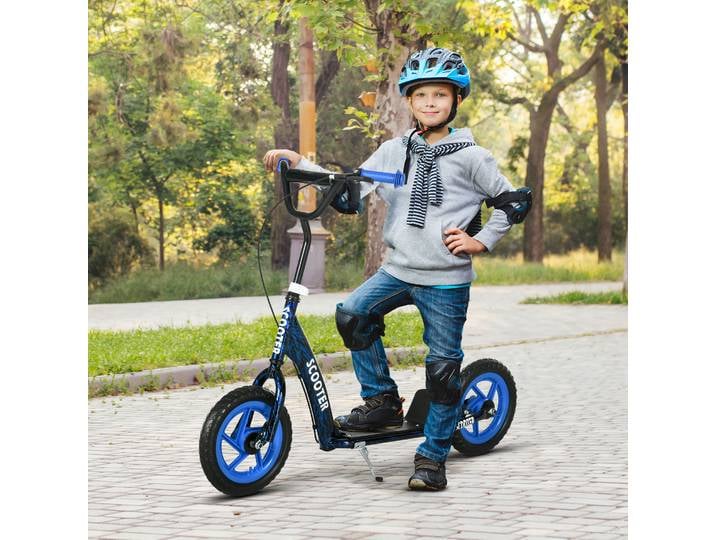AIYAPLAY Scooter Enfant Grandes Roues 6-12 Ans Bleu