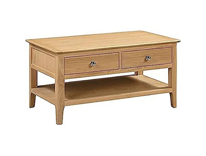 Julian Bowen Couchtisch, Holz, EINE GRÖSSE, COT109 Traditioneller Mitteltisch für Wohnzimmer, massive Eiche und Furniere, keine Montage erforderlich, praktische Aufbewahrung