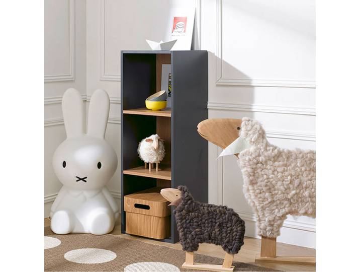 Bibliothèque enfant Junior Provence 3 cases - Gris