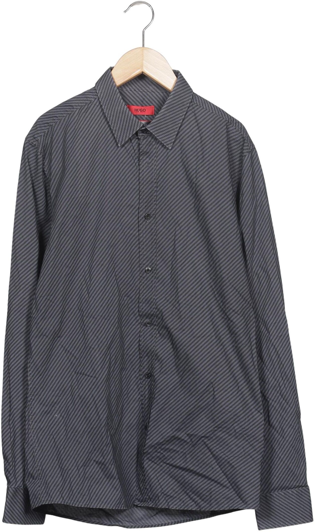 Hugo by Hugo Boss Herren Hemd, Grau, Gr. S, Baumwolle - Second Hand