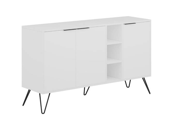 Konsole Yemek weiss 100 Prozent melaminbeschichteter Holzwerkstoff B 142 H 83 cm - Material: 100% melaminbeschichteter Holzwerkstoff - Konsole