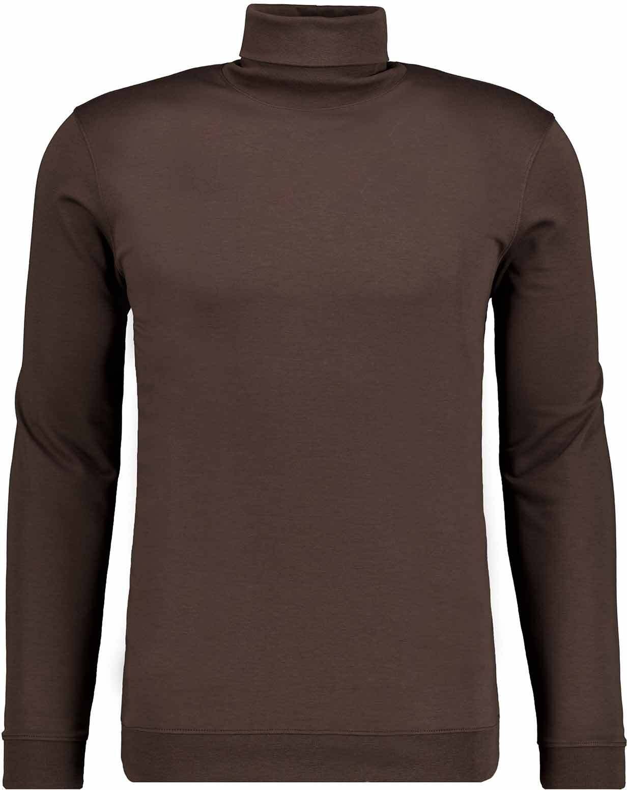 Langarmshirt RAGMAN, Herren, Gr. L, braun (braun, 864), Jersey, Baumwolle, regular fit, Rundhals, Shirts Langarmshirt braun, 864 L