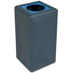Mülltrennsystem BrickBin Papier Behälter grau blau 65 L integrierte Beutelhalterung, aus recyceltem Kunststoff