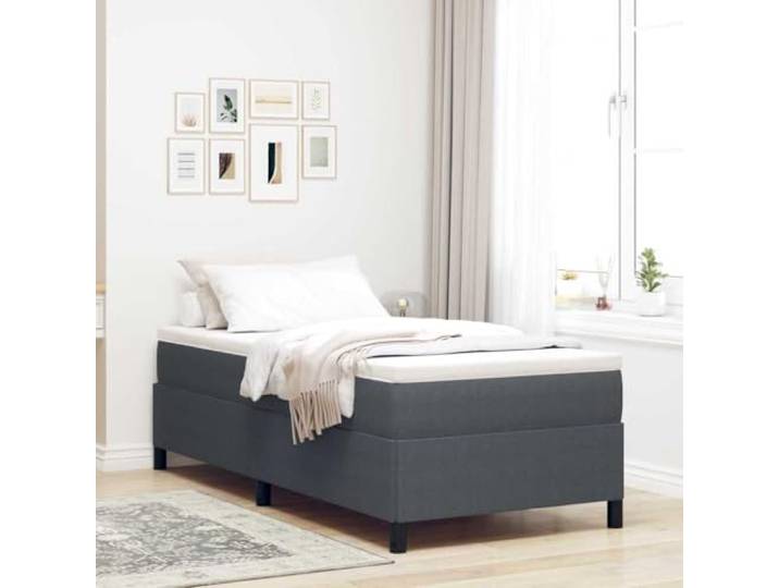 YUOTYRKTEJRSG Cordstoff Modernes Design Boxspringbett Grau 80 x 200 cm Boxspringbett Dunkelgrau 80x200 cm Cordstoff mit Lattenrost Modernes Design Bettgestell Stabil Kiefernholz Schlafzimmer Möbel