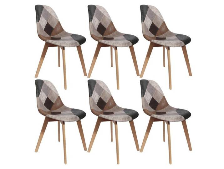 MELO - Lot de 6 Chaises Scandinaves Aspect Vieux Cuir