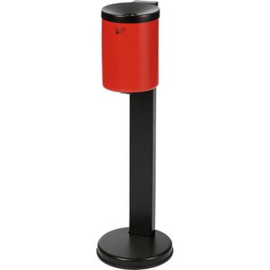 TKG Aschenbecher Rondo Maxi, rot, für Outdoor, mit Deckel, Standascher aus Metall, 18 x 83 cm, winddicht, 6 Liter
