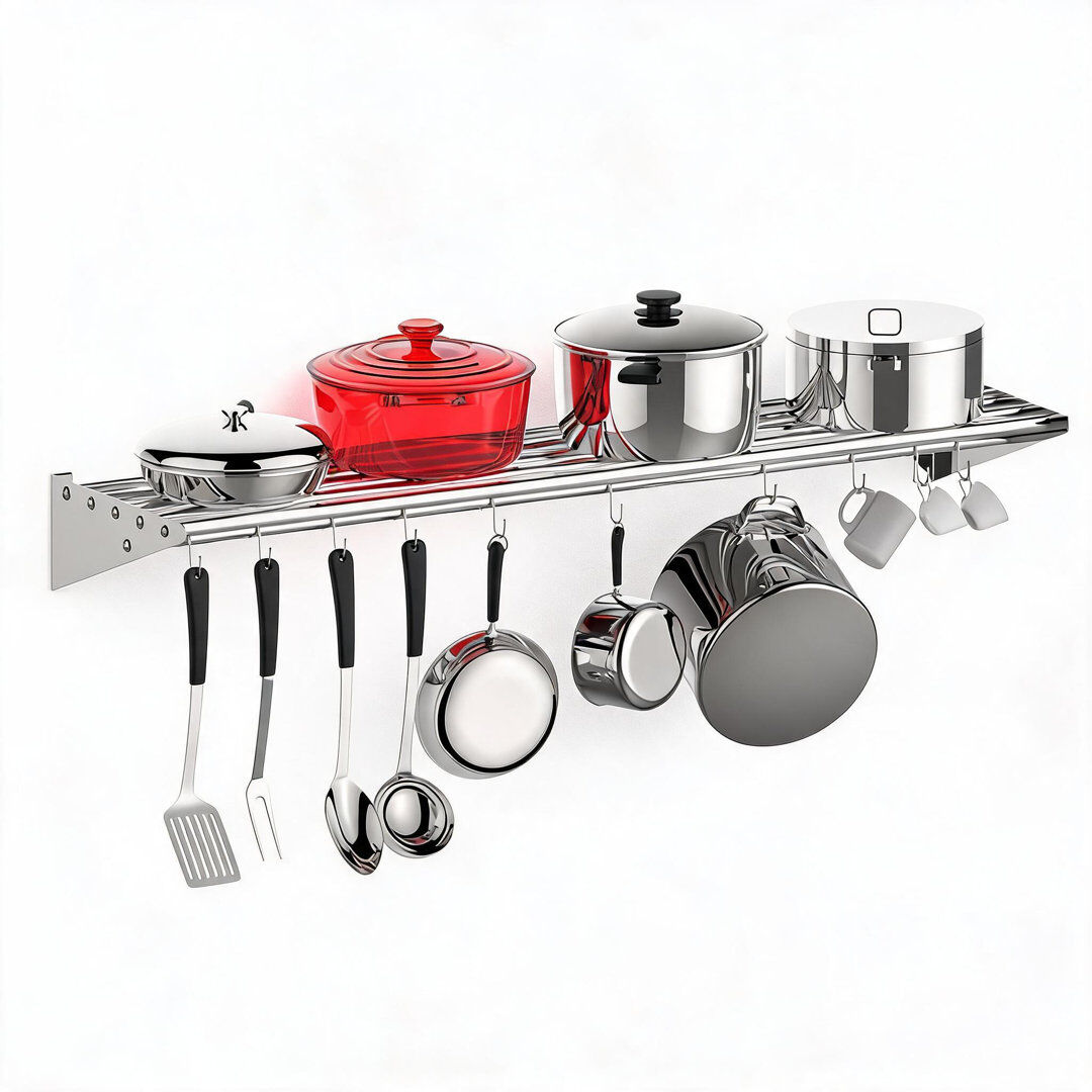 London Boutique Stainless Steel 13.97cm H X 121.92cm W X 30.48cm D