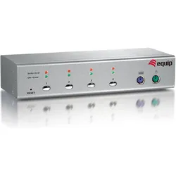 equip Desktop KVM Switch: 4 Port, VGA, KVM Switch, Silber