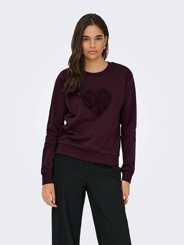 JDY Sweatshirt "Paris" in Bordeaux - L