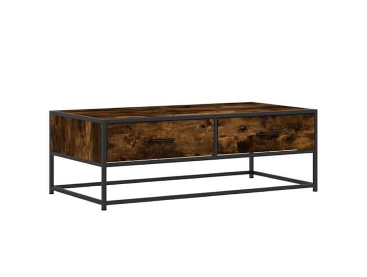 Couchtisch Smoke Eiche 100x50x35cm Akazienholzplatte, leichtes Design, modulare Anordnung, Terrasse, Hof