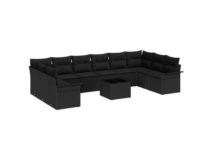 VidaXL - Modulare sofagarnitur poly-rattan, One Size, Schwarz