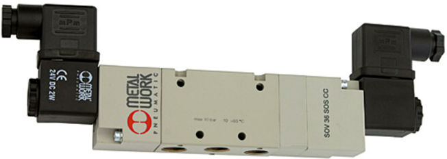 Riegler 5/3 électrovanne, commande ext., ventilation milieu, G 1/8, 110VAC (517.53.18.E.PC.110A)