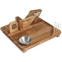 So Apéro Wurstguillotine mit Platte, Aufschnittmaschine, Beige, Silber