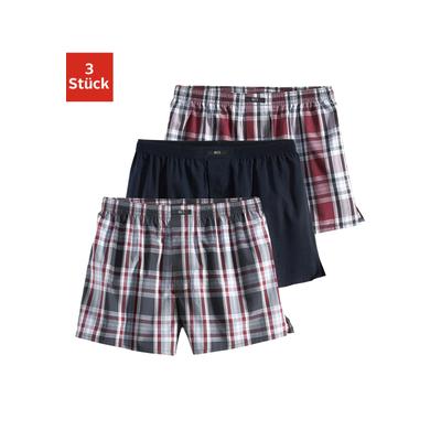 Webboxer H.I.S, Herren, Gr. 8 (XXL), 3 Stk., bunt, Webqualität, Obermaterial: 100% Baumwolle, kariert, weit, Unterhosen, in bequemer Passform