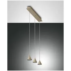 Fabas Luce Delta Pendelleuchte LED 3x8W Metall Gold edelmatt