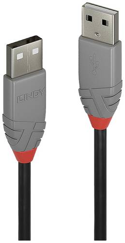 LINDY USB-Kabel USB 2.0 USB-A Stecker, USB-A Stecker 5.00 m Schwarz 36695