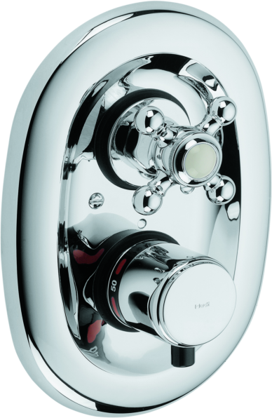 Kludi 1926 Fertigmontageset 517200520 Unterputz-Thermostat, Kreuzgriff, mit Absperrventil, chrom