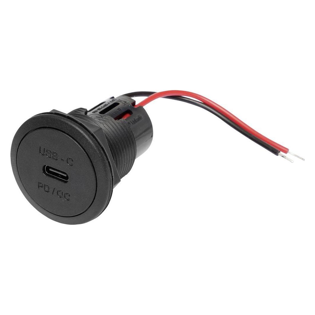 ProCar Power USB-C Einbausteckdose PD/QC ohne LED max. 30 Watt Belastbarkeit Str (67361050)