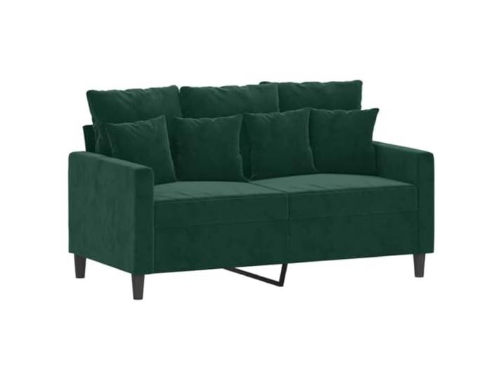 KTHLBRH 3-teiliges Sofa-Set, Samt, dunkelgrün, mit 16 Kissen 2-Sitzer-Sofa, Fußstütze, Metallrahmen, Schaumstoffgummi, 110 kg pro Sitzfläche